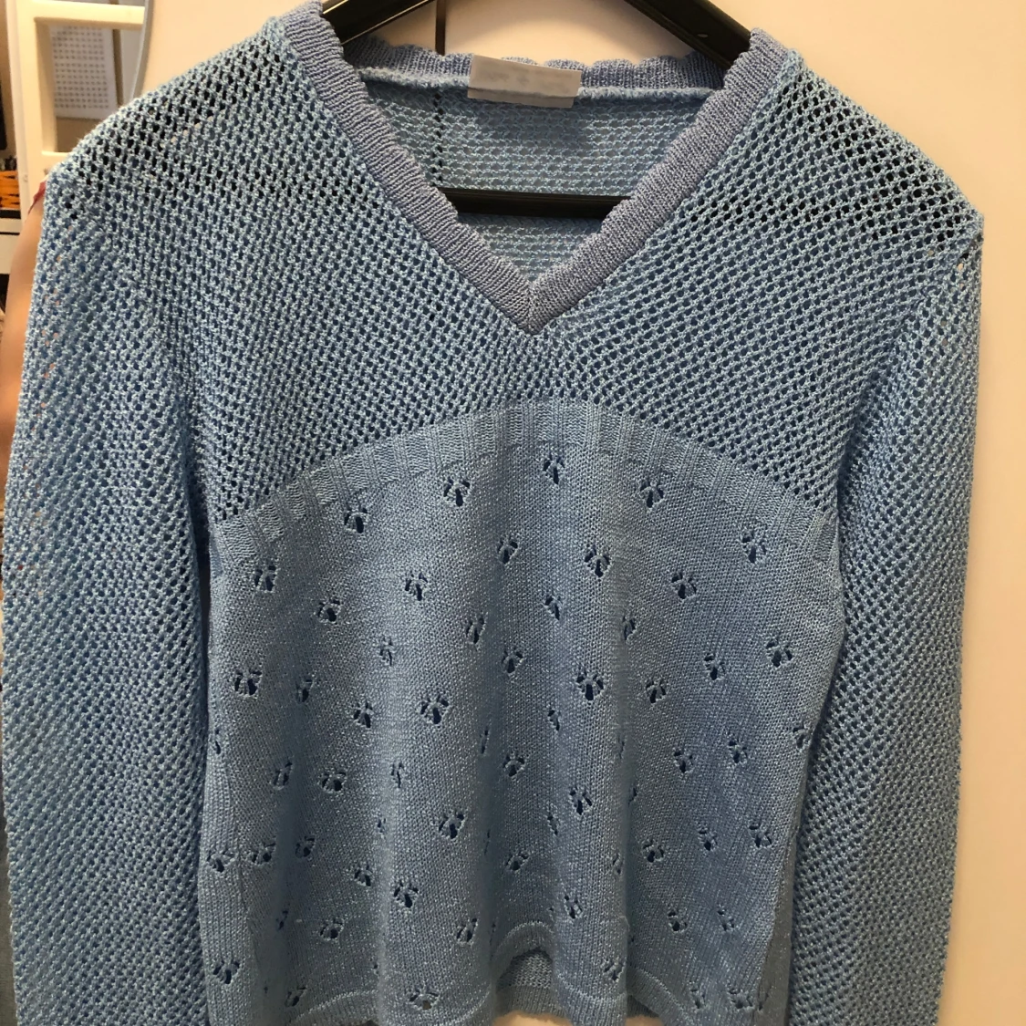 Ljusblå stickad tröja Side by Side - 1