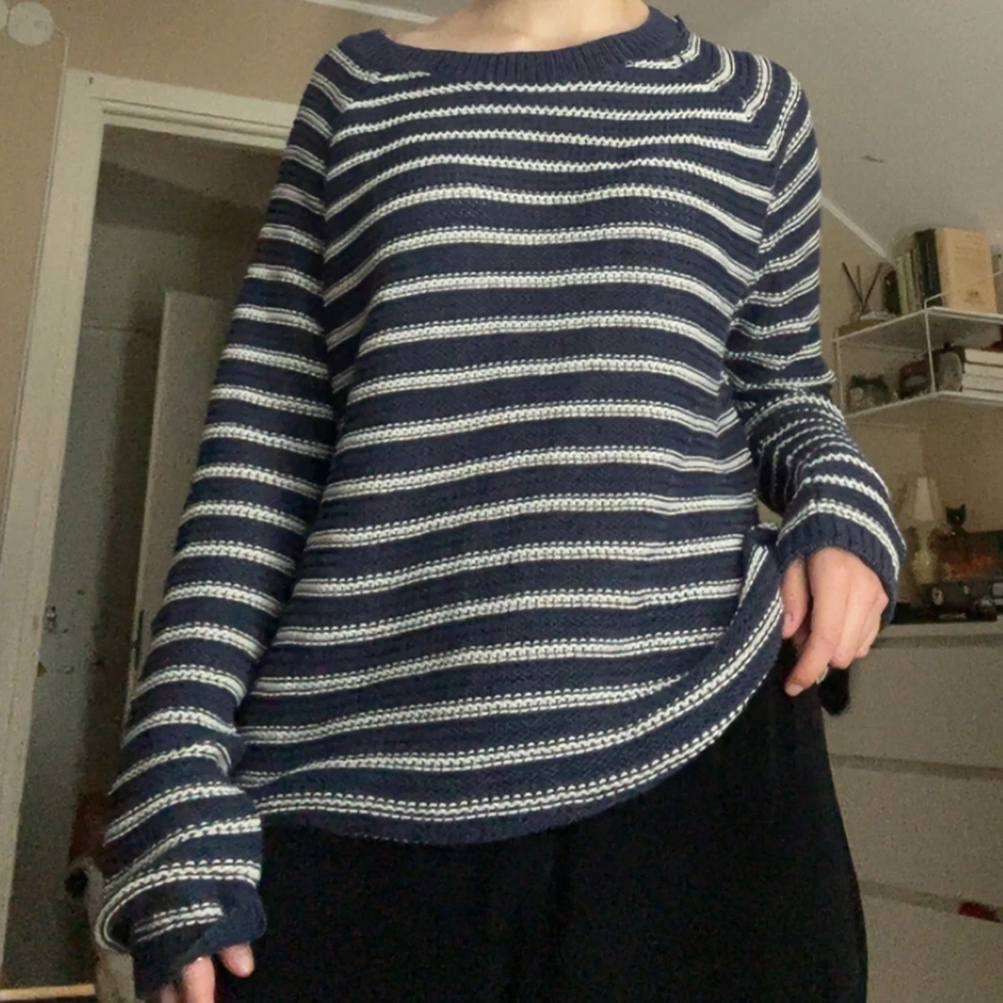 Randig stickad tröja från H&M