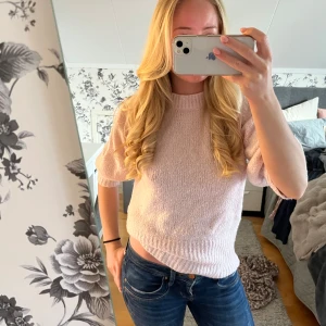 Rosa tre kvarts tröja  - Jättefin stickad 