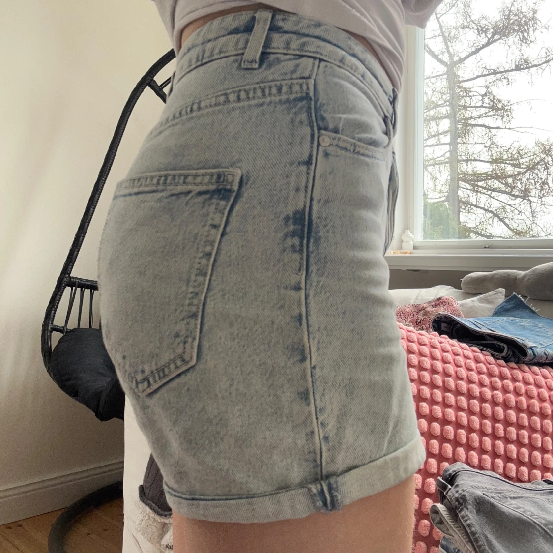 Ljusblå jeansshorts  - 2