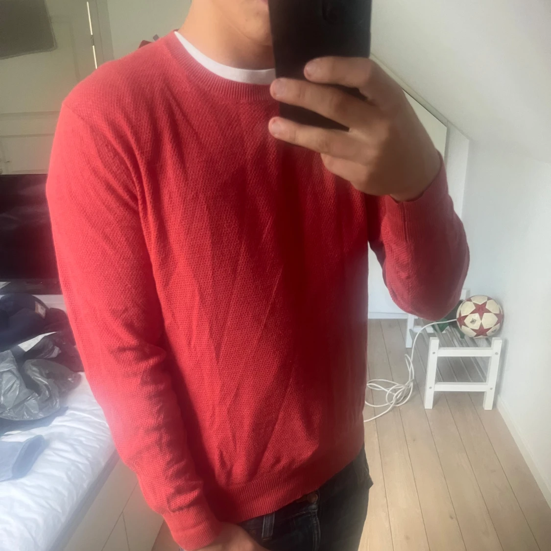 Röd stickad tröja från Massimo Dutti - 4