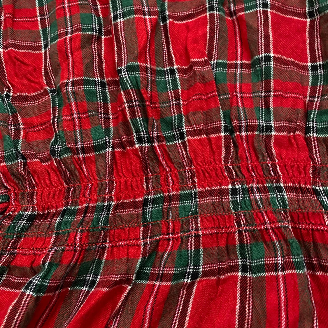 Röd rutig klänning - 1