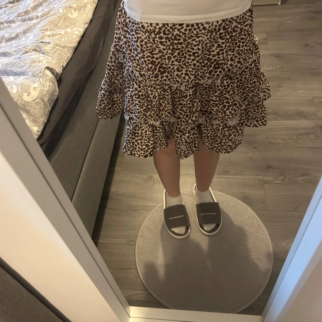 Leopardmönstrad volangkjol - 1