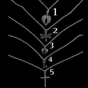 Silver halsband - Silver halsband- Skriv siffran på de/ dom halsband du vill köpa. Om du köper ett halsband kan du bara skriva siffran till mig och köpa direkt, vill du köpa flera (eller ett 2 halsband av samma siffra) så skriver du vilka siffror så justerar jag priset. Köper du bokstavs halsbandet skriv även med bokstav då. Handgjorda, nickelfria, rostfria. (Bokstaven på bokstavs örhänget är gjord i akryl)