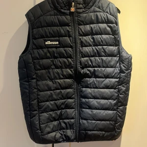 Blå quiltad dunväst från Ellesse - Säljer en blå quiltad dunväst från Ellesse med dragkedja framtill och broderad logotyp på bröstet. Västen har en sportig look och är perfekt för lager-på-lager-stil under kyliga dagar.