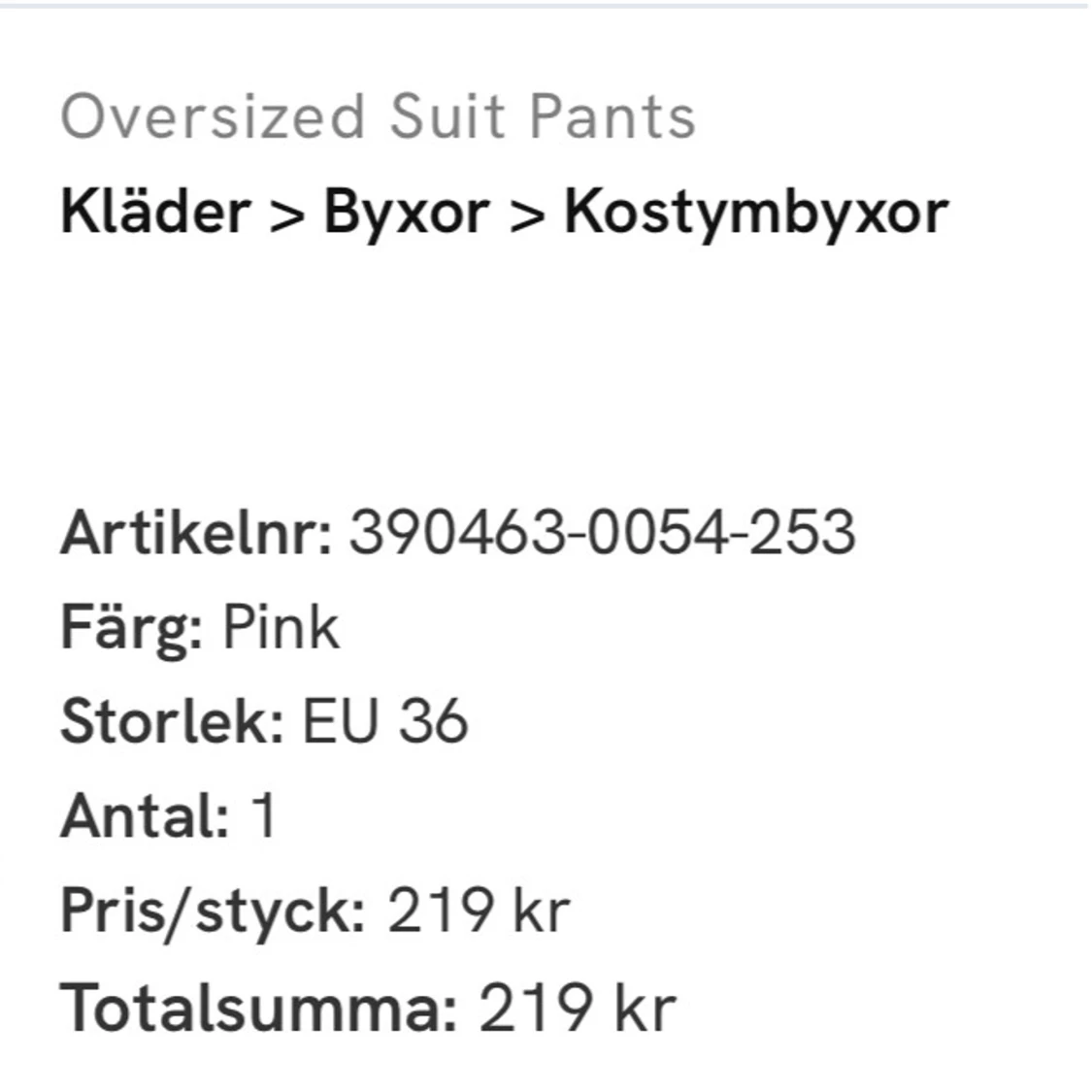 Oversized kostymbyxor i starkt rosa - 1