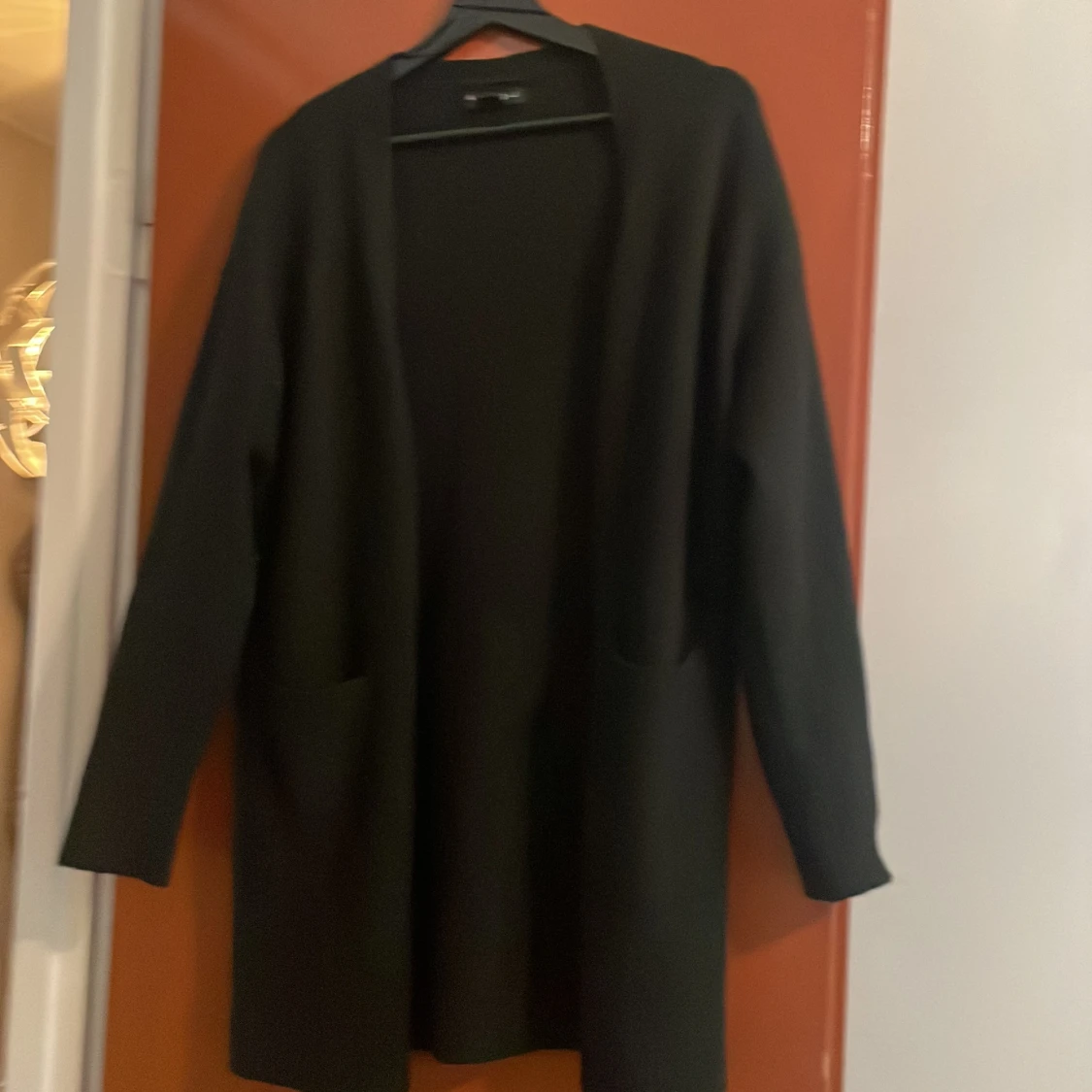 Svart lång cardigan kofta 