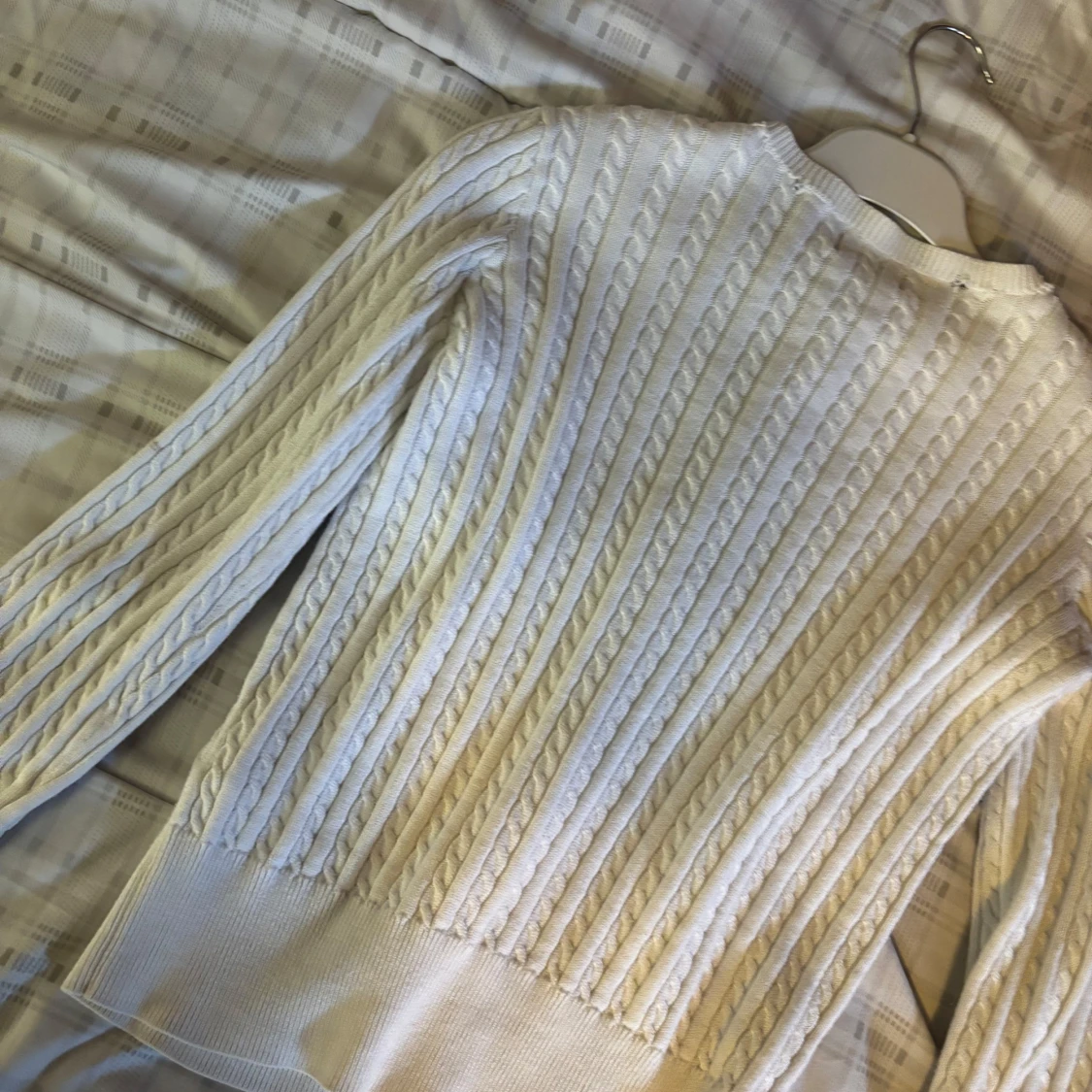 Vit kabelstickad kofta från Polo Ralph Lauren - 1