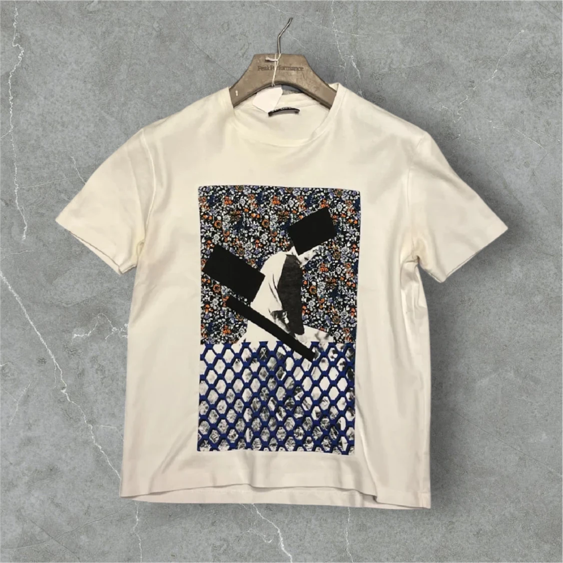 Vit raf Simons t-shirt med grafiskt tryck