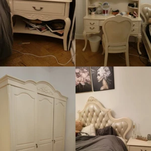 Vit klassisk sovrumsmöbelset - Säljer mitt rum/möbler, skriv gärna om du är intresserad, ingen aning om pris än men kom med bud.