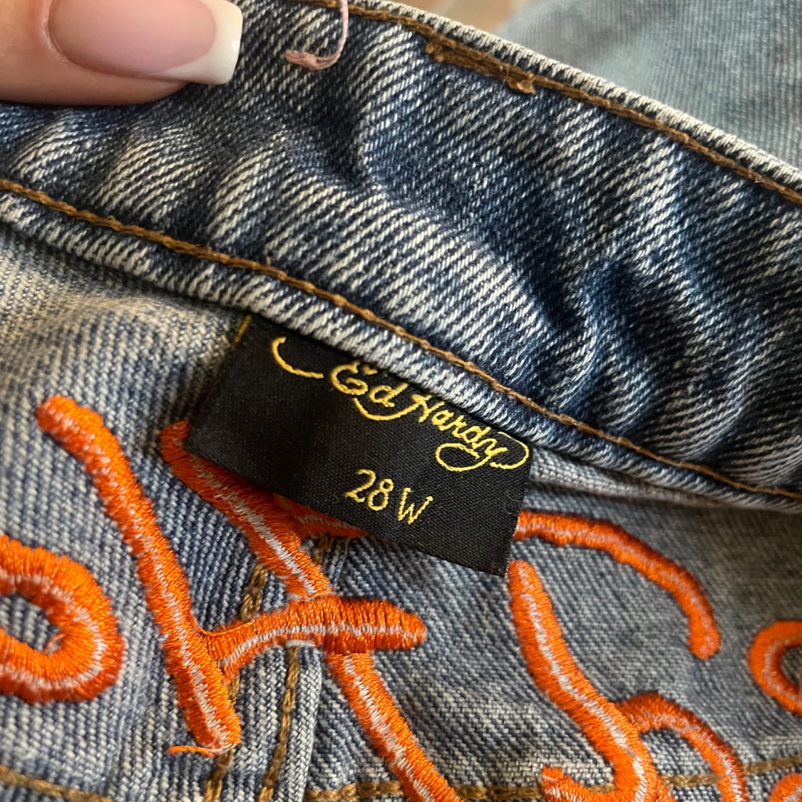 Edhardy jeans med drakbroderi - 4