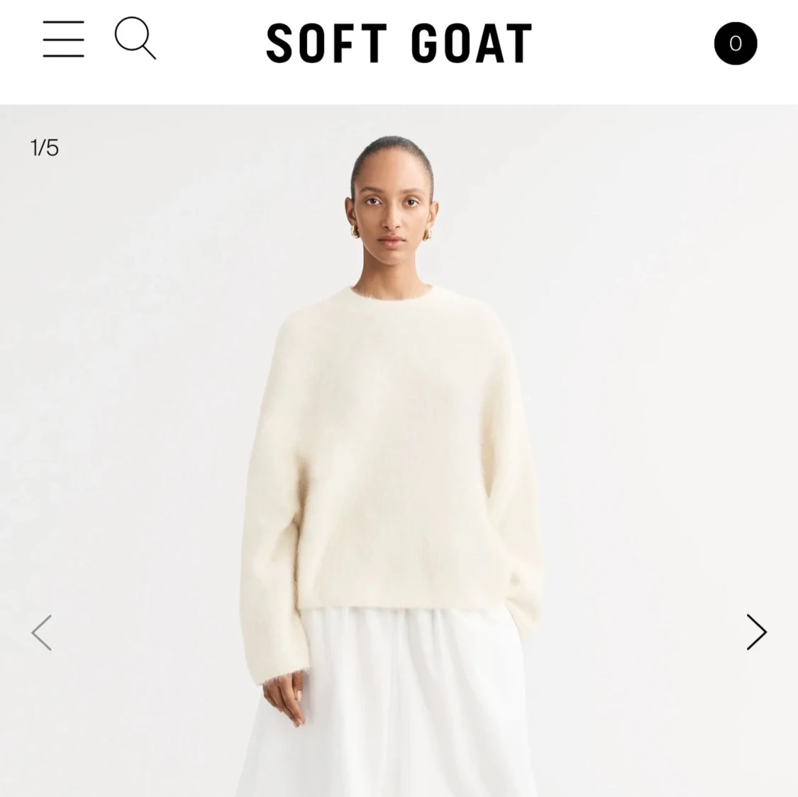 Vit stickad tröja från Soft Goat