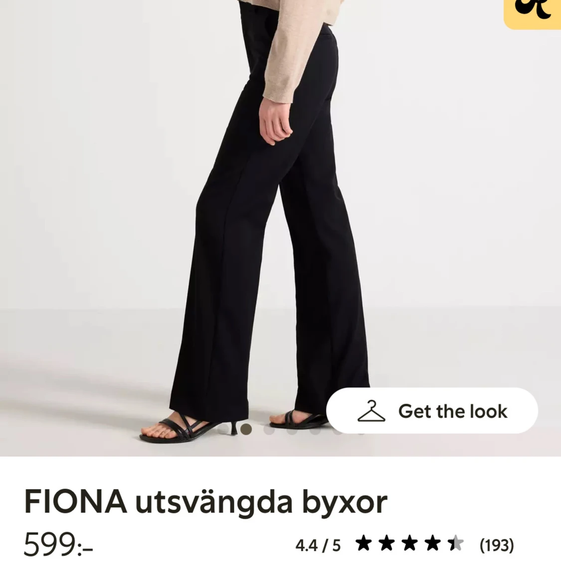 Svarta utsvängda byxor FIONA