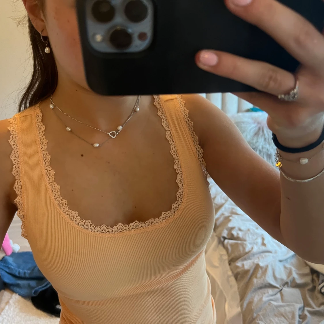 Persikofärgad topp - 1