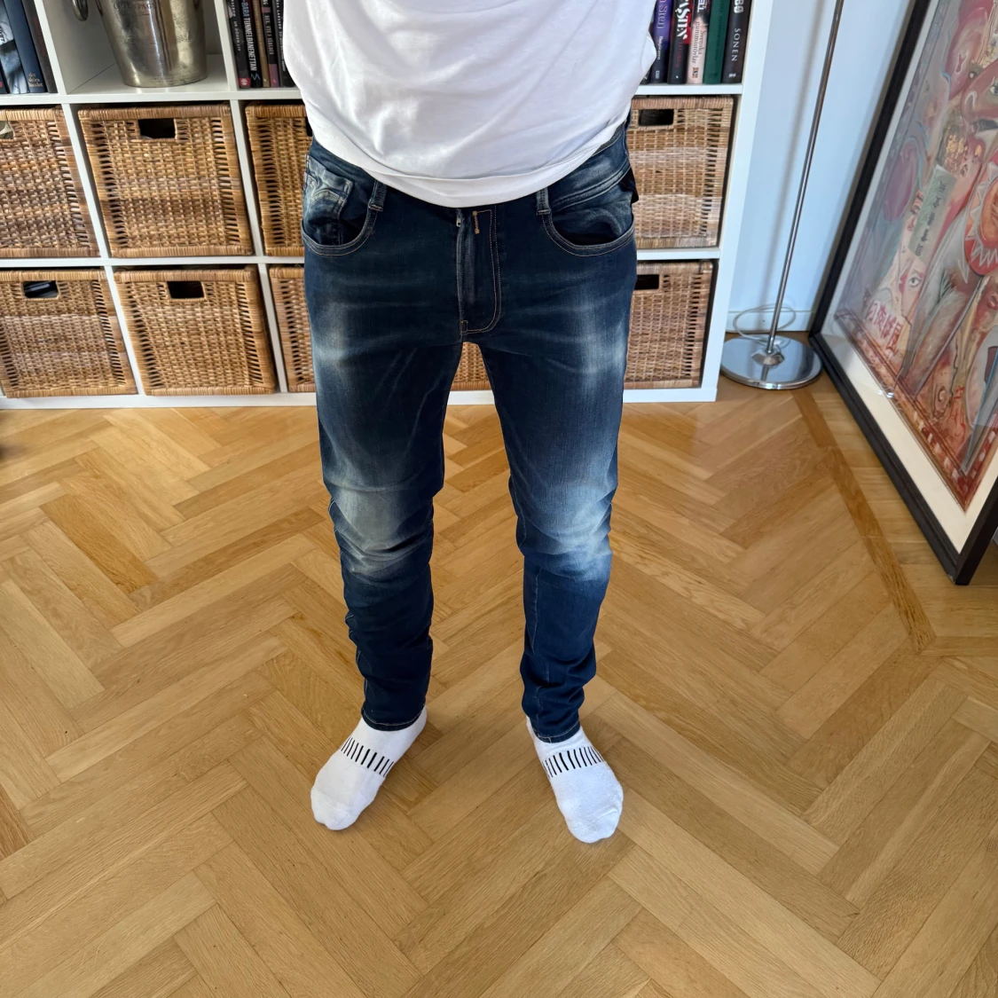 Replay Anbass jeans i mörkblå denim