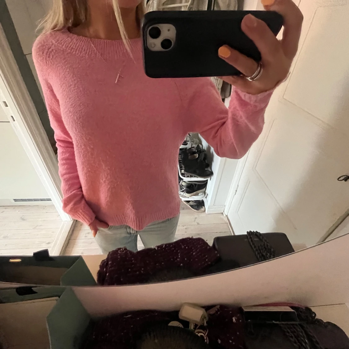 Ljusrosa stickad tröja från Vero Moda - 3