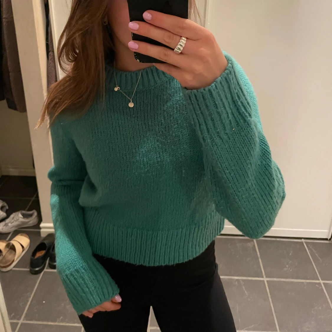 Grön stickad tröja