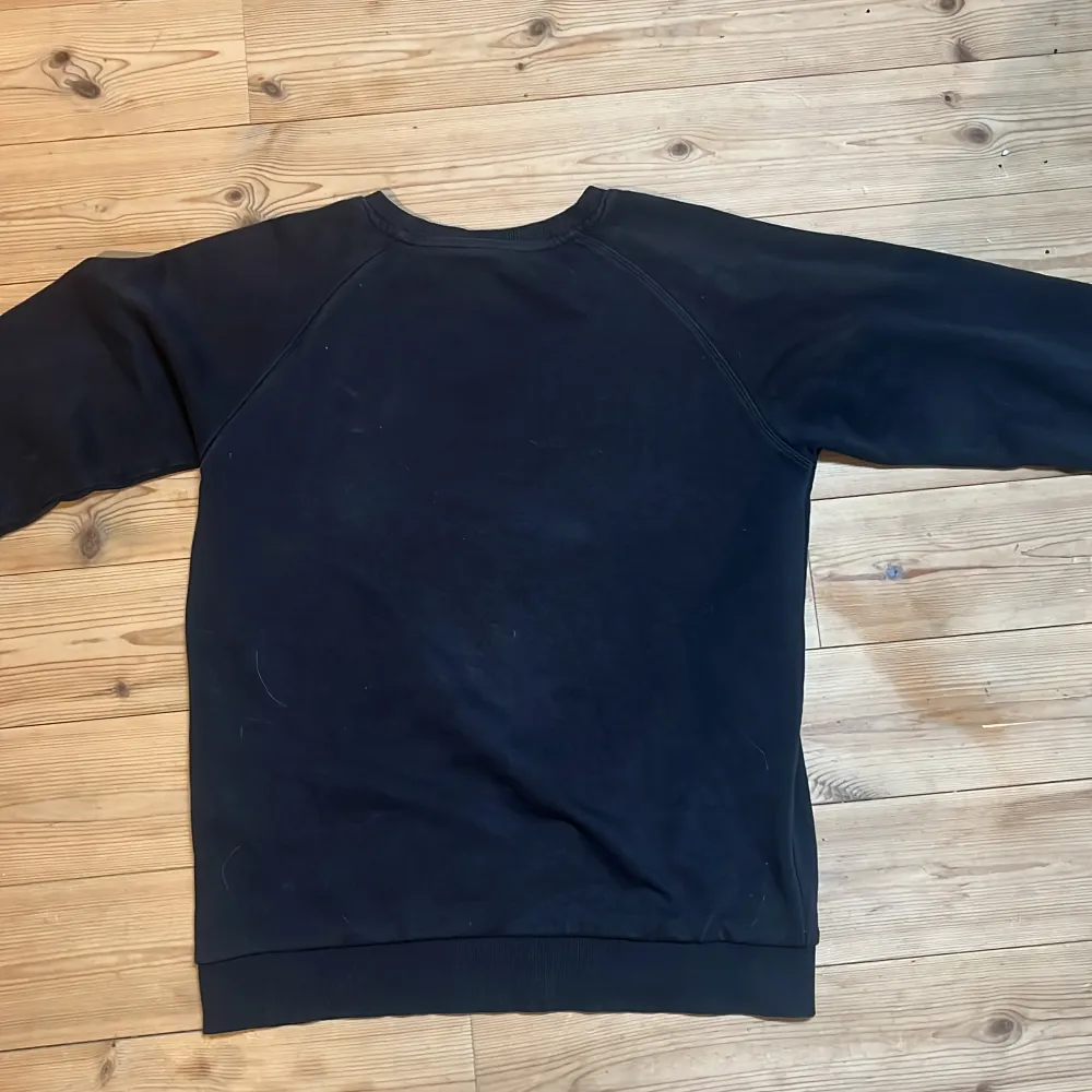 Säljer en svart sweatshirt från Peak Performance med tryckt logotyp i olika nyanser på bröstet. Tröjan har långa ärmar och rund halsringning. Perfekt för en avslappnad stil. Pris kan diskuteras . Neuletakit & Villapaidat.