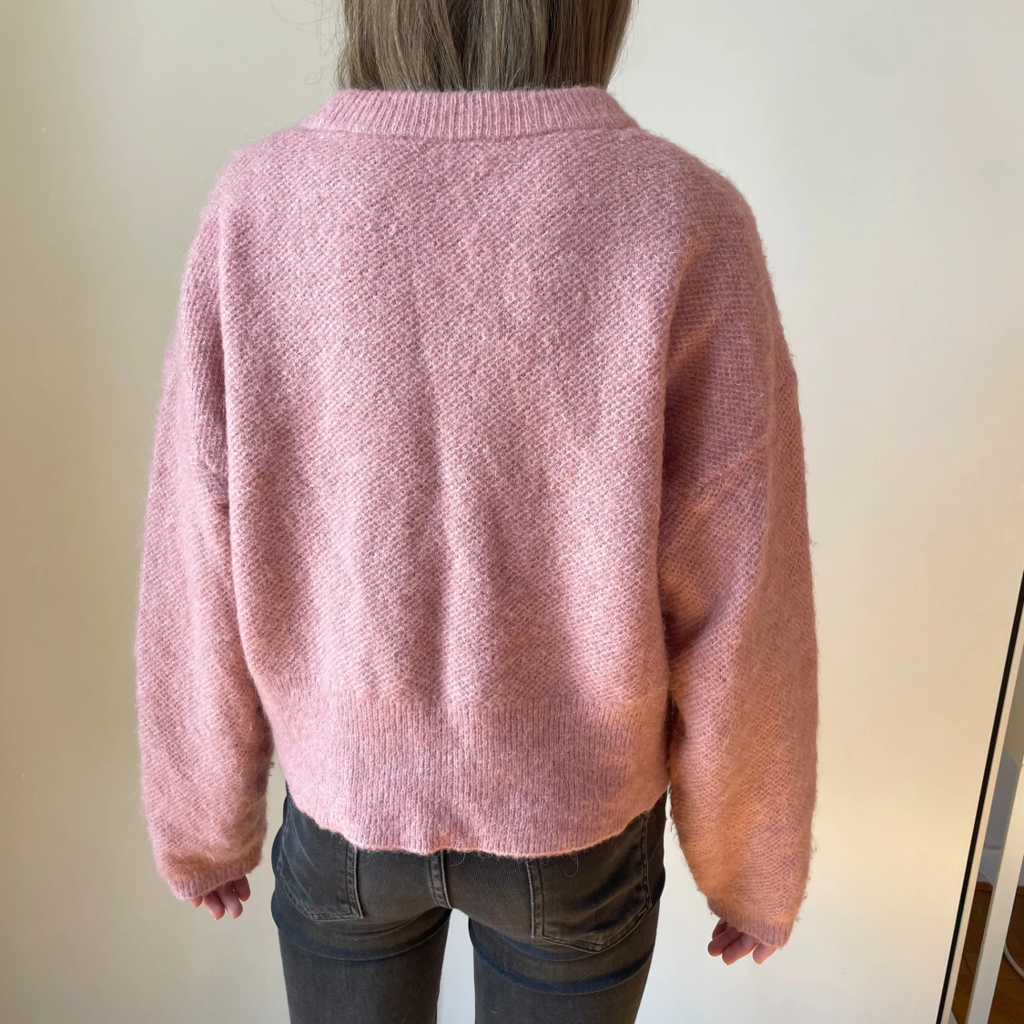 Rosa stickad tröja - 1