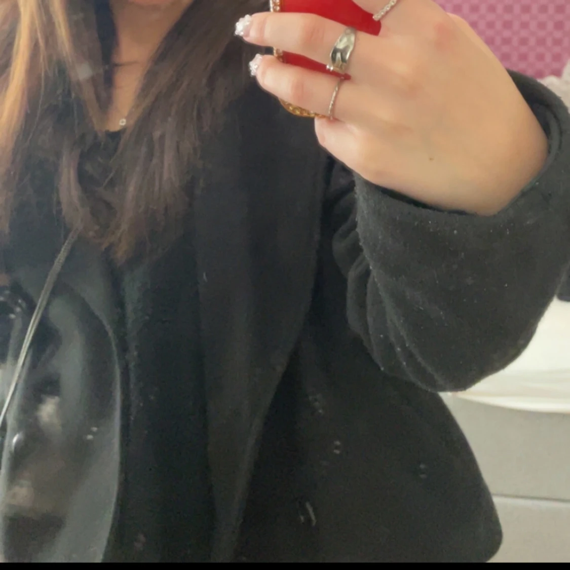 Svart kappa med knappar - 1