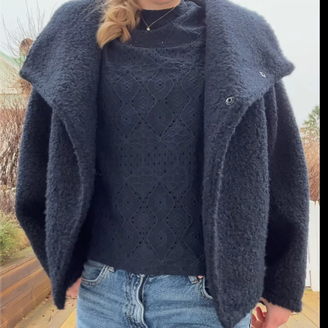 Mörkblå teddyjacka