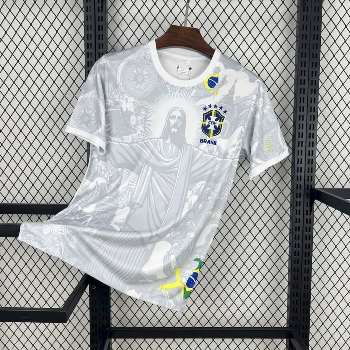 Vit Brasilien fotbollströja CBF