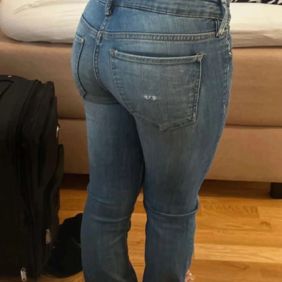 Ljusblå bootcut jeans - 2