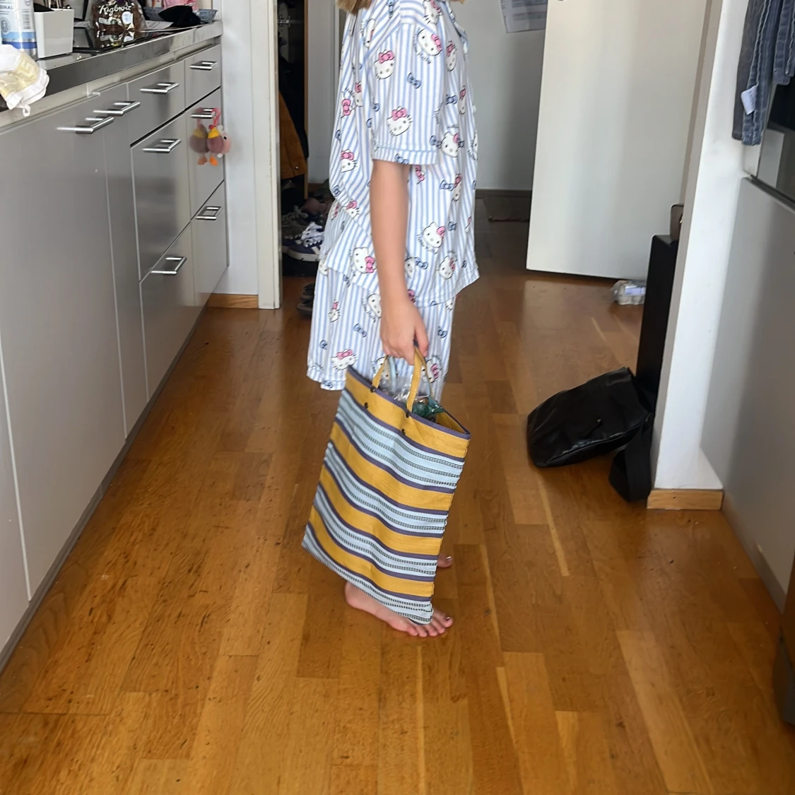 Randig shoppingväska i bomull - 3