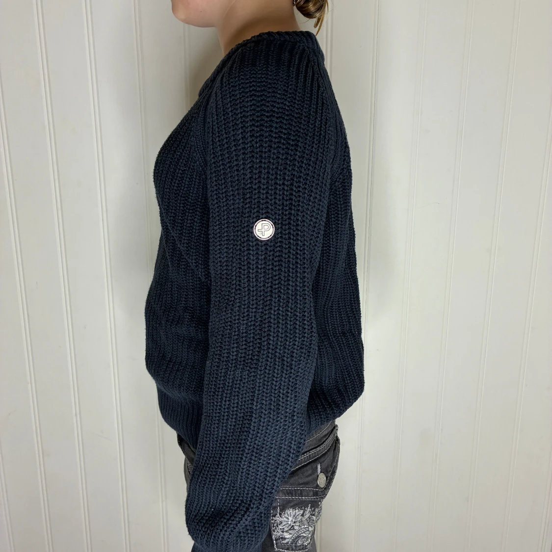 Mörkblå stickad tröja från Pelle P - 1
