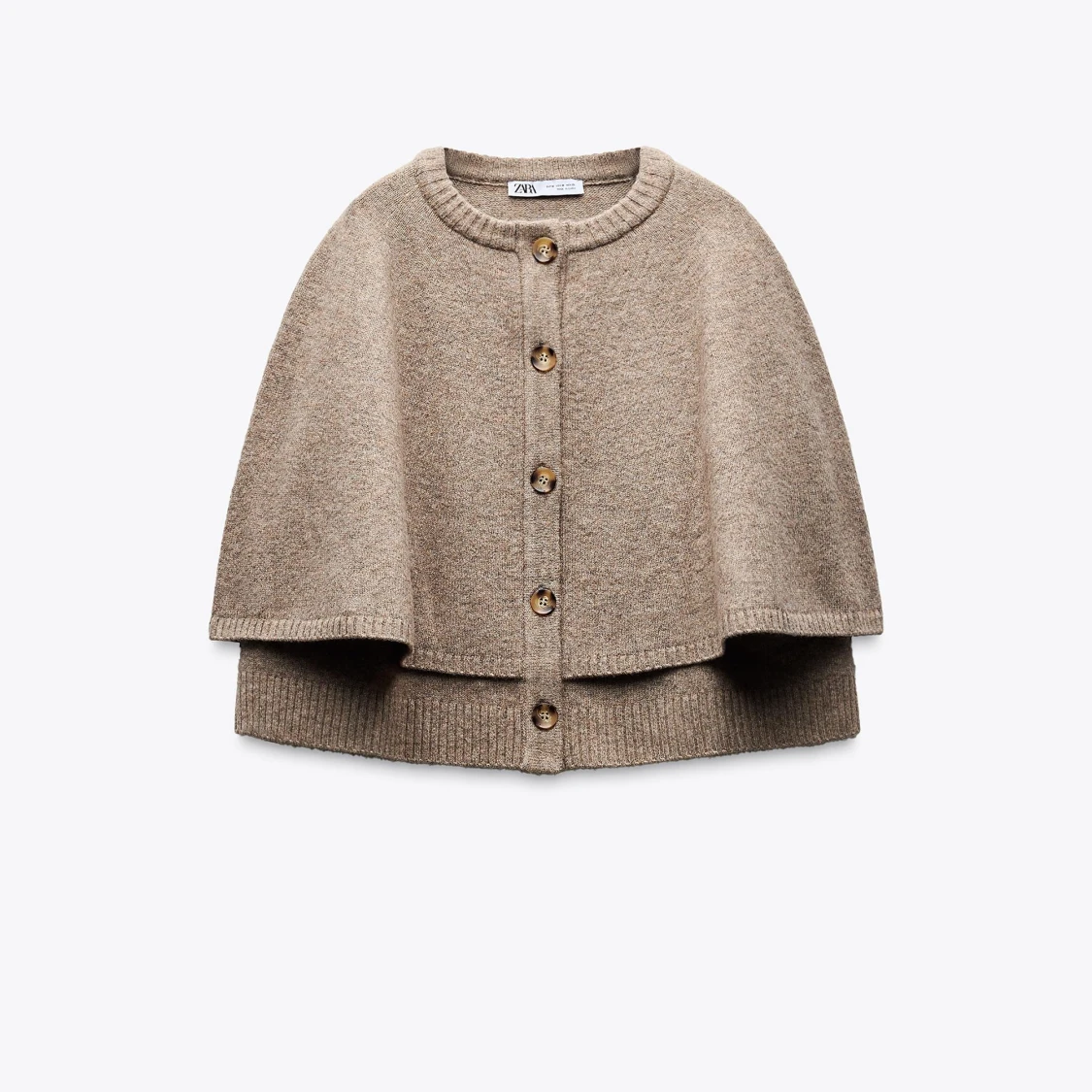 Beige stickad kofta från Zara