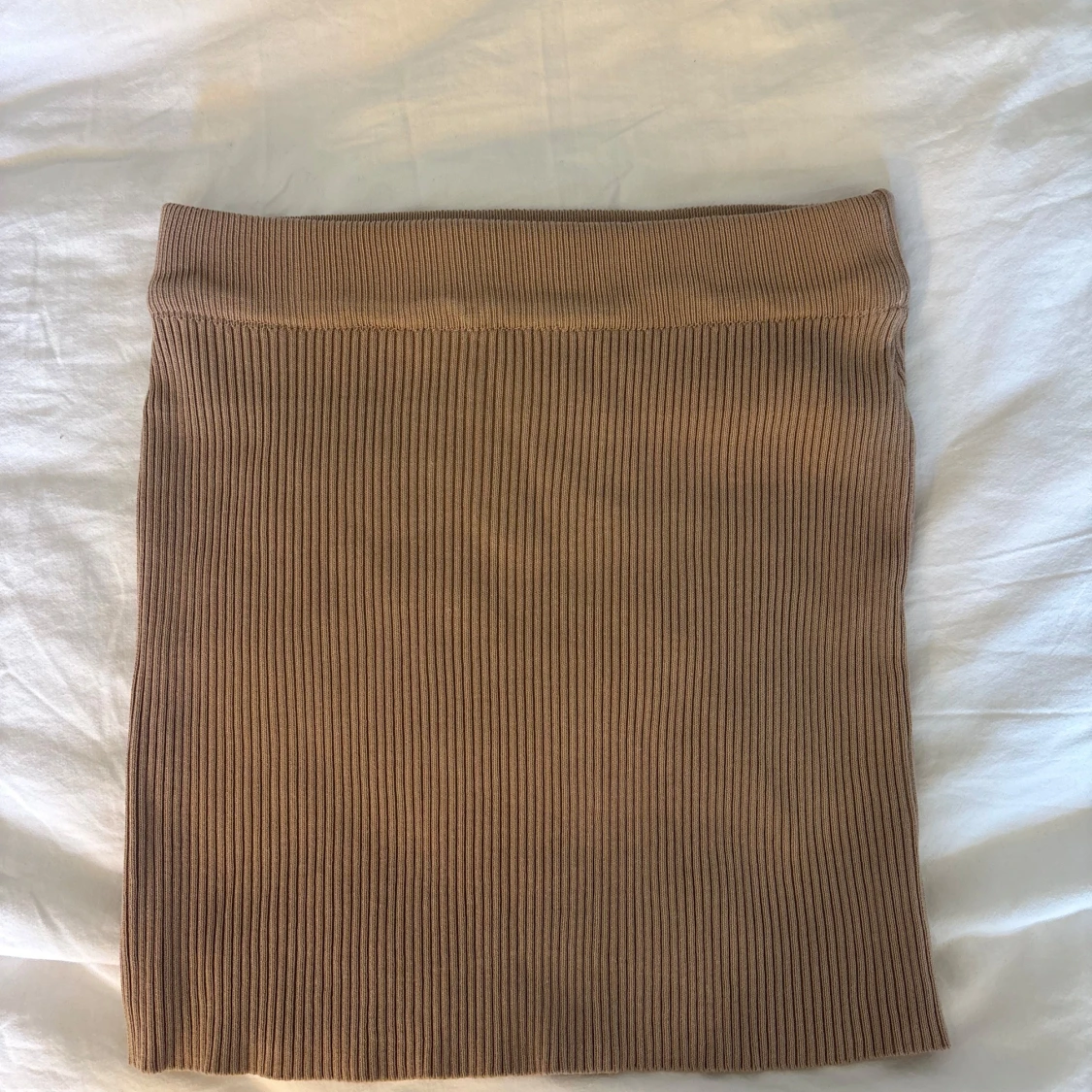 Beige ribbad tubtopp - 3