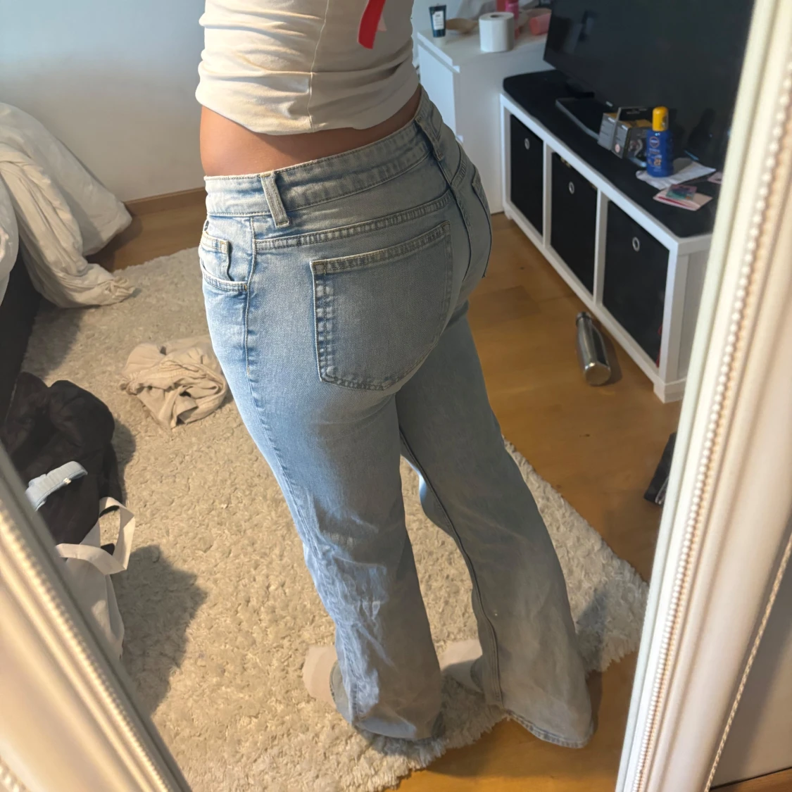 Ljusblå bootcut jeans - 1