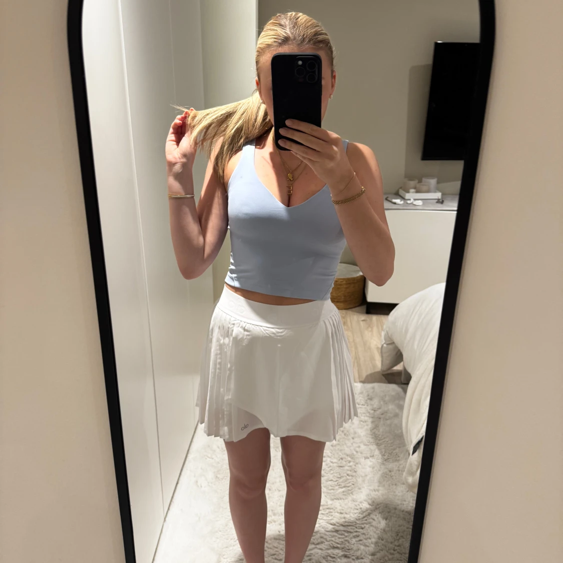 Ljusblå croppad linnetopp från Lululemon