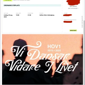 Hov1 Helsingborg  - Säljer sista minuten, fått förhinder. Hör av dig på Instagram (vilda.dalin). Pris kan diskuteras 