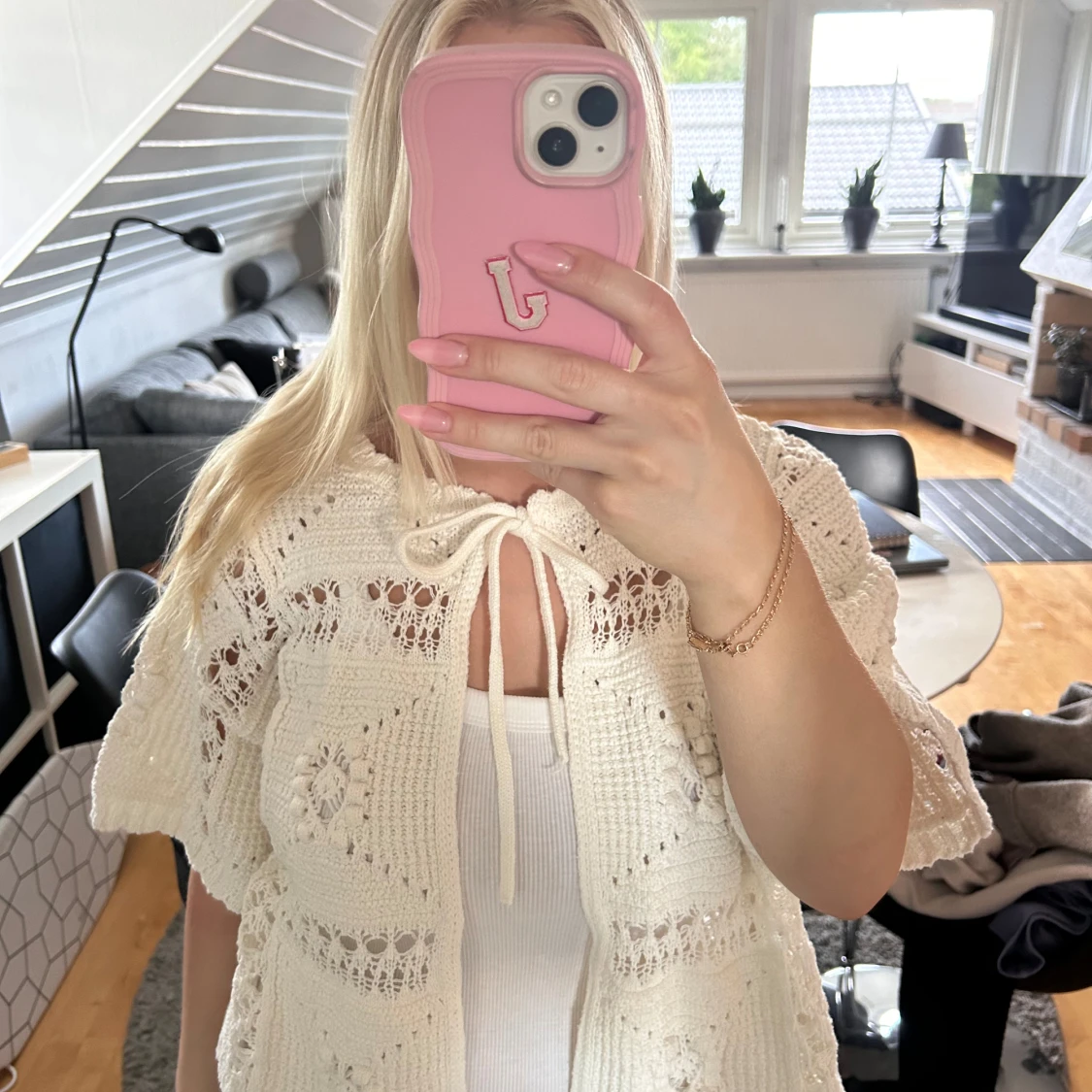 Vit stickad kofta från Zara - 4