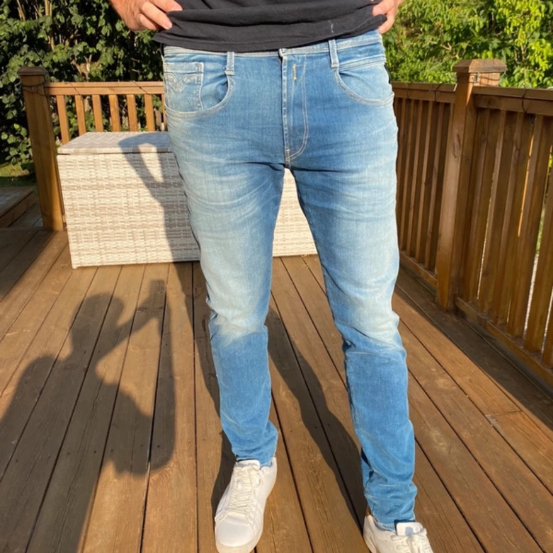 Replay Anbass Hyperflex ljusblå jeans herr - 1