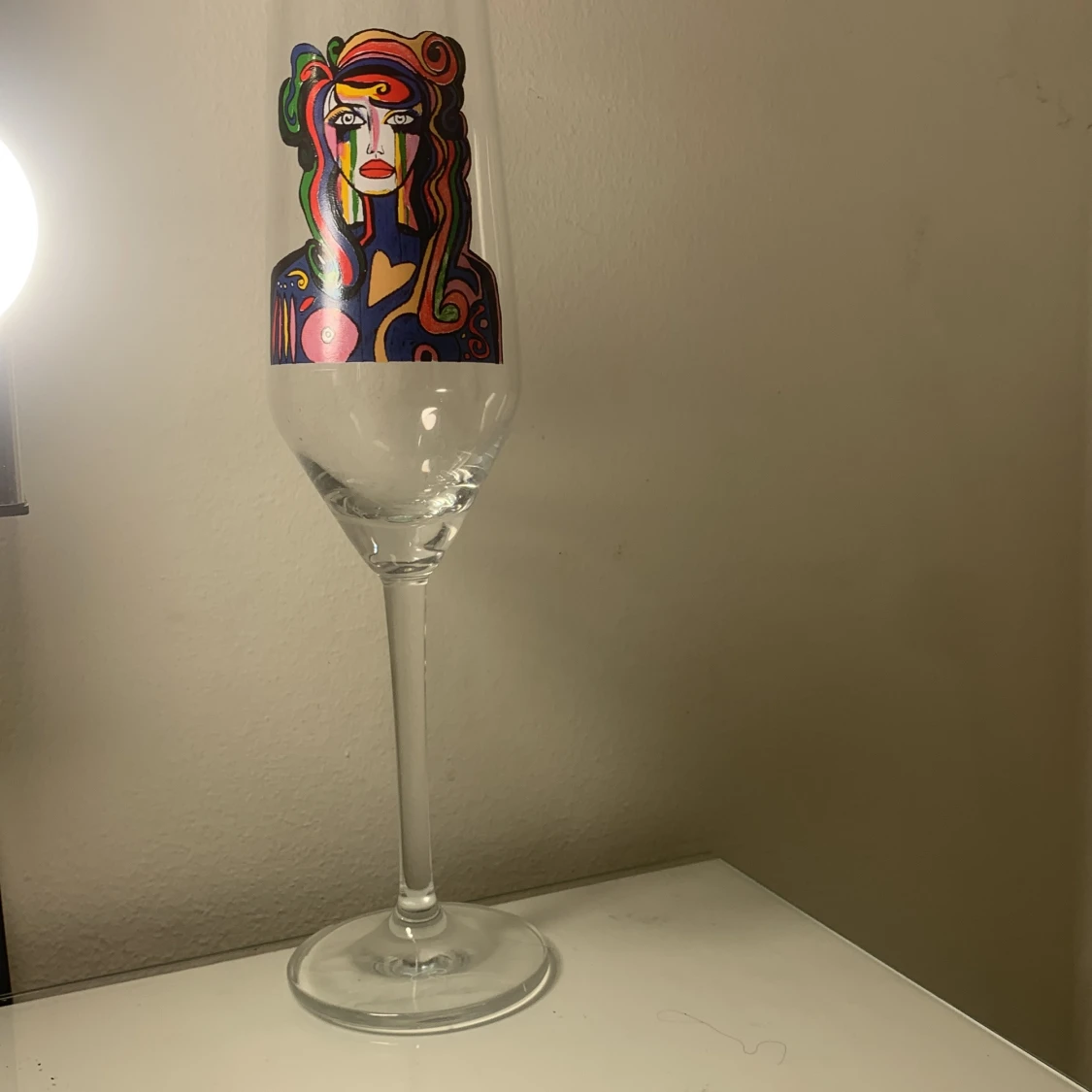 Champagneglas med konstnärligt motiv - 3