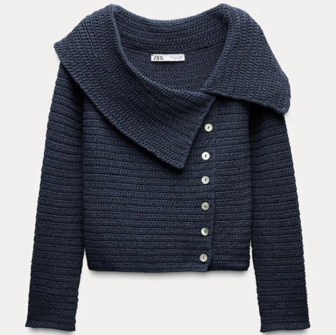 Mörkblå stickad topp från Zara