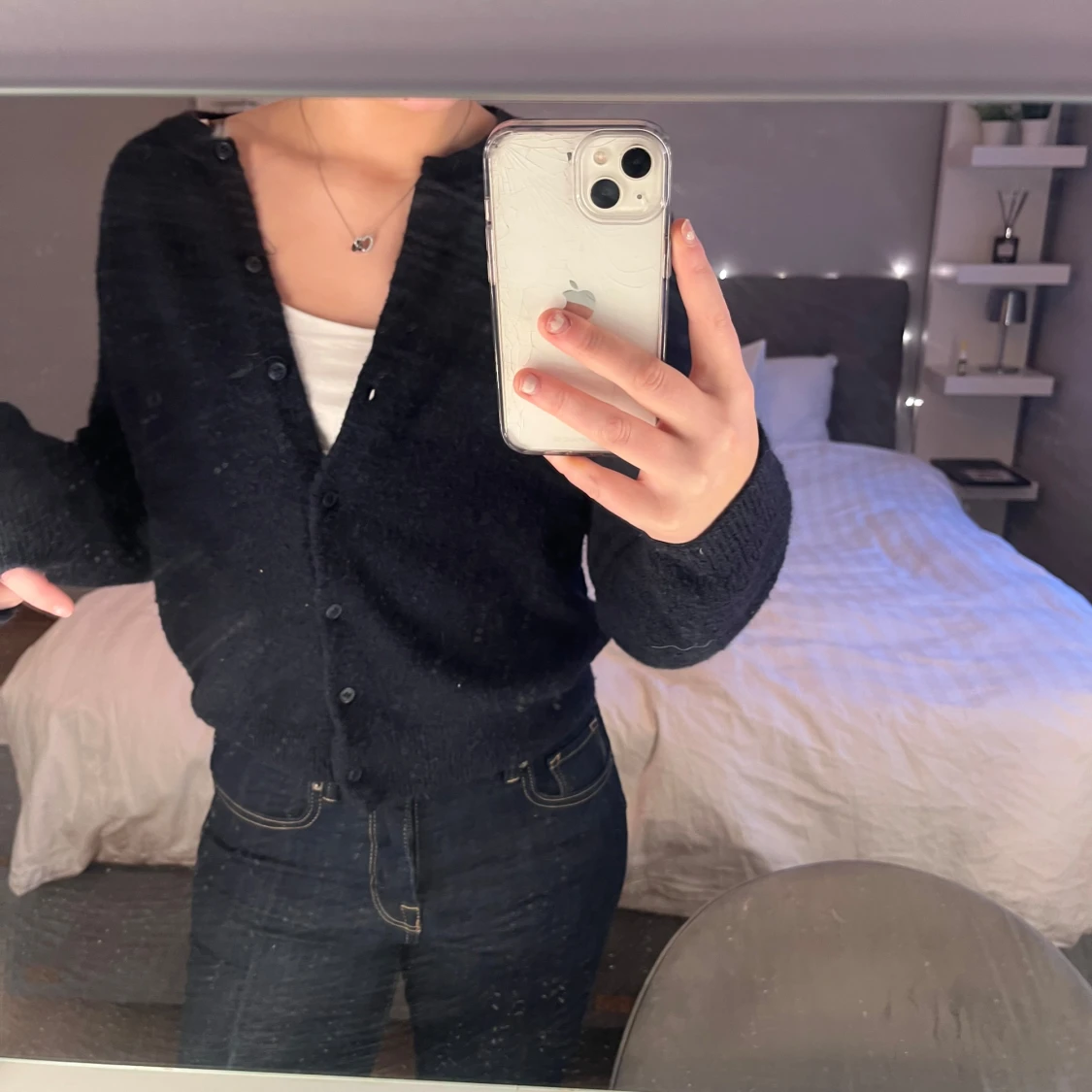 Svart kofta med knappar - 90