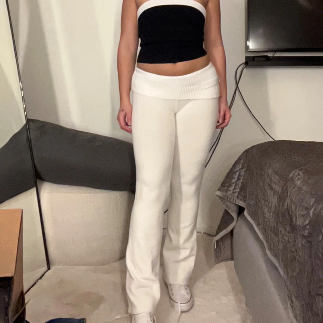 Frankies bikinis cloud knit set fold over pants