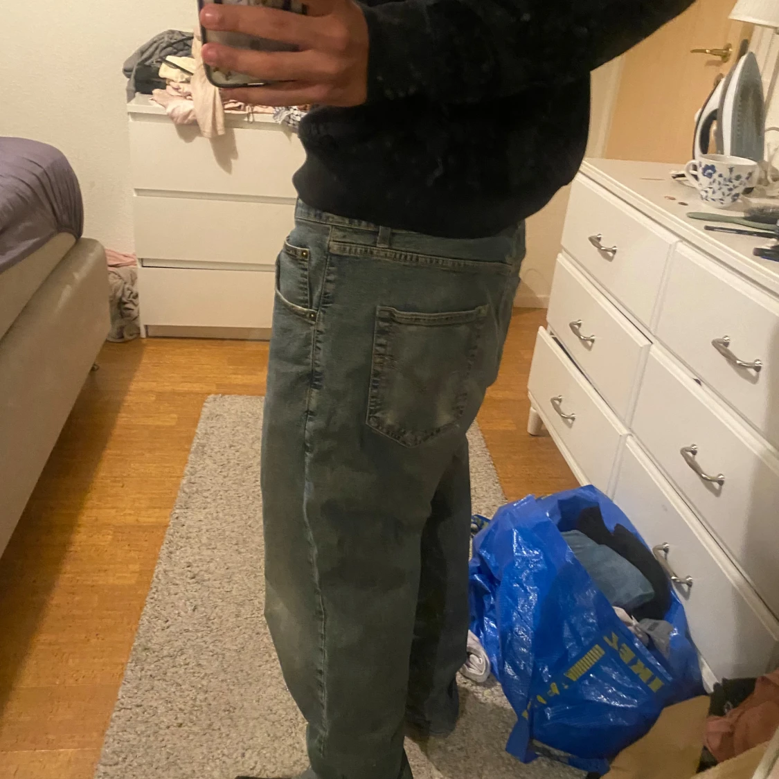 Lösa finfärg jeans - 90