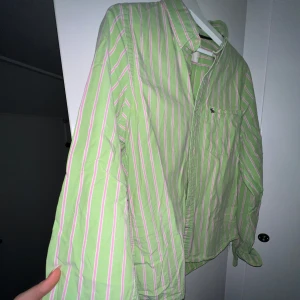 Abercrombie&fitch skjorta - Abercrombie&fitch herr skjorta, grön med rosa ränder. Men passar lika bra på kvinnor. Cool och färgstark 
