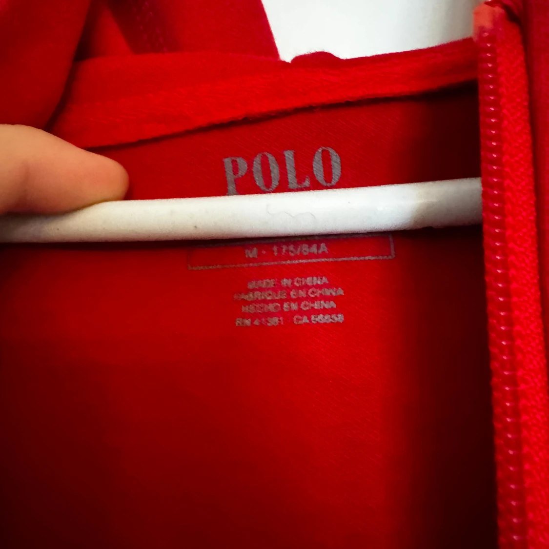 Röd raulph lauren hoodie - 90