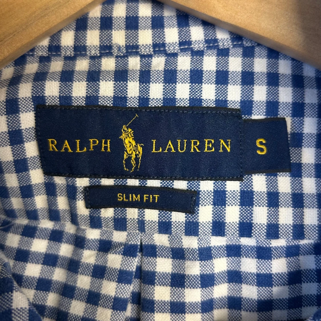 Blå och vit rutig skjorta från Ralph Lauren stl S - 91