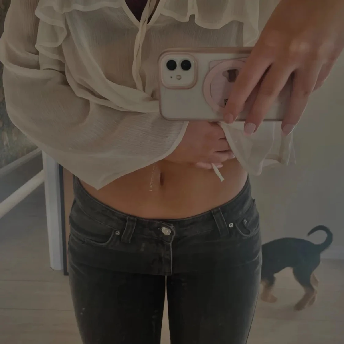 Black washed Y2K jeans - 92