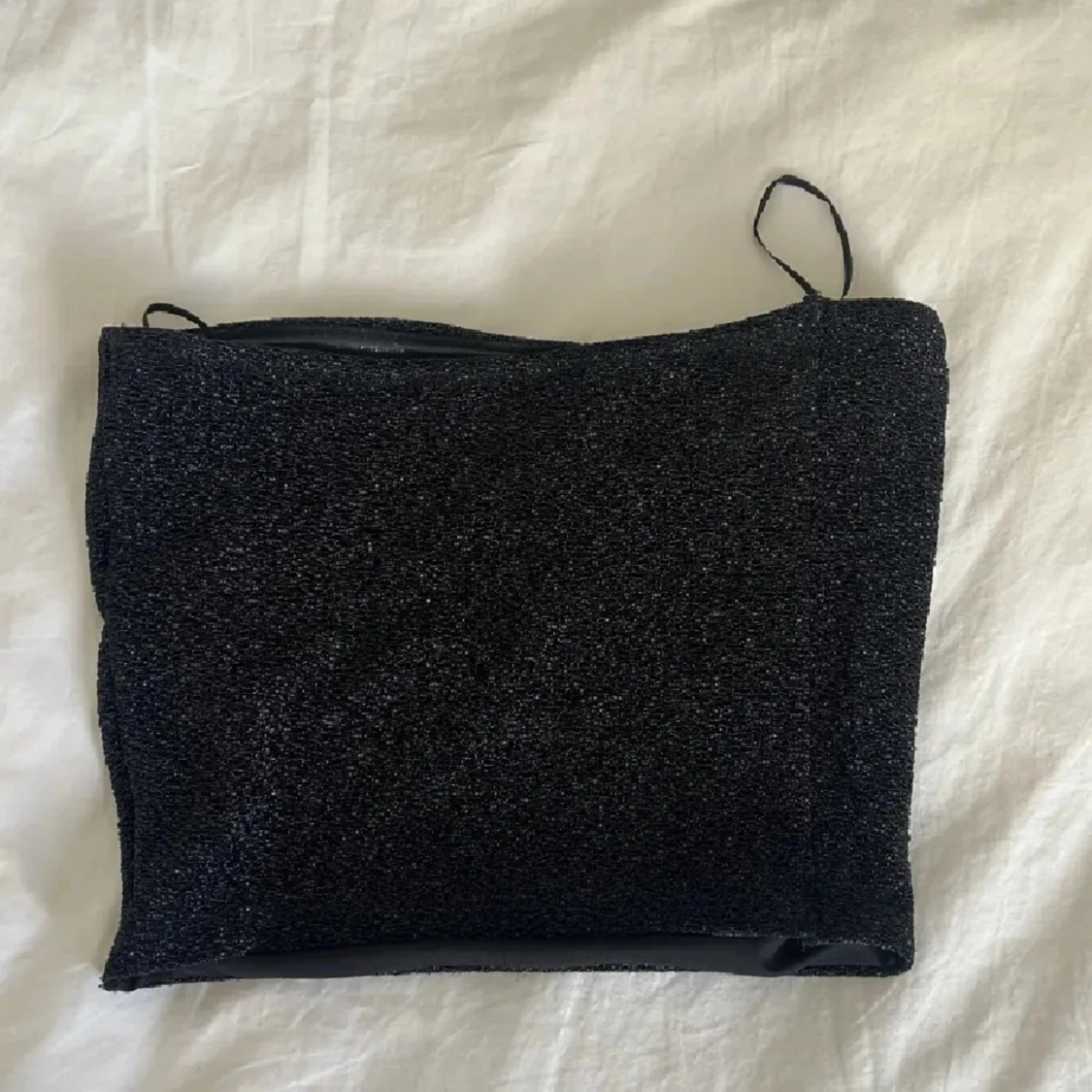 Svart glittrig tubtopp - 90