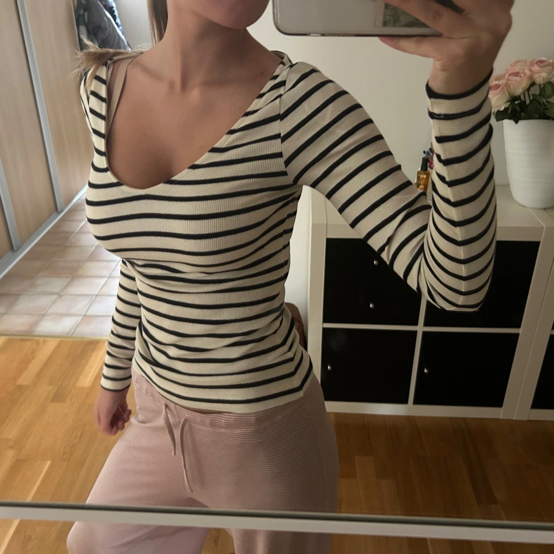 Randig långärmad topp från H&M