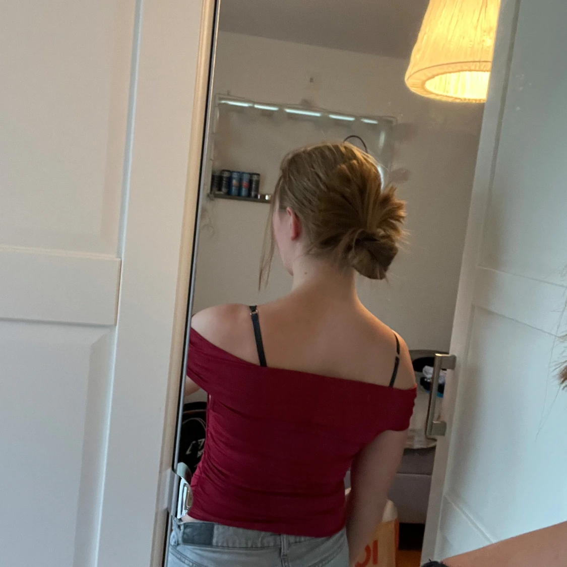 Röd of shoulder top från Shein - 3