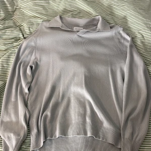 Grå piqé från These Glory Days - Säljer en stilren grå tröja från These Glory Days i storlek medium. Tröjan har en klassisk krage och långa ärmar, perfekt för en minimalistisk look. Materialet känns mjukt och bekvämt. Helt oanvänd bara testad när jag köpte!