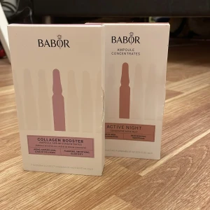 Babor Ampoule Concentrates Collagen Booster och Active Night - Två förpackningar med Babor Ampoule Concentrates. Varje förpackning innehåller 7 ampuller à 2 ml. Båda är öppnade, därav sänkt pris, men aldrig använda💝Båda för 20 kronor!!